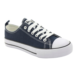 American Club Women's sneakers tied American LH10 navy blue multicolored 2