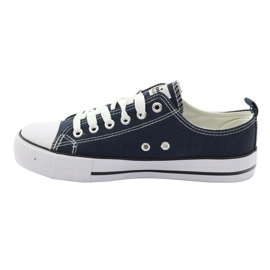 American Club Women's sneakers tied American LH10 navy blue multicolored 3