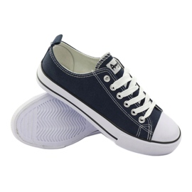 American Club Women's sneakers tied American LH10 navy blue multicolored 4