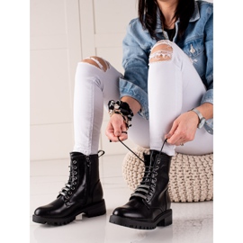 Evento Lace-up boots with eco leather black 1