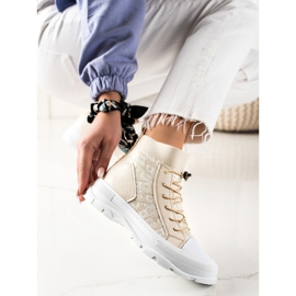 Goodin Fashionable High Sneakers beige white 2