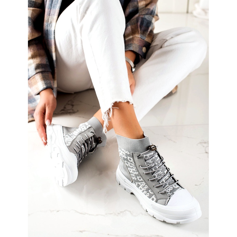 Goodin Fashionable High Sneakers white grey 1 Goodin Fashionable High Sneakers white grey 1
