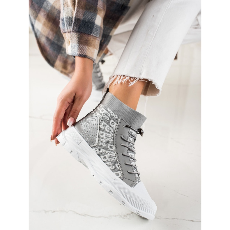 Goodin Fashionable High Sneakers white grey 2