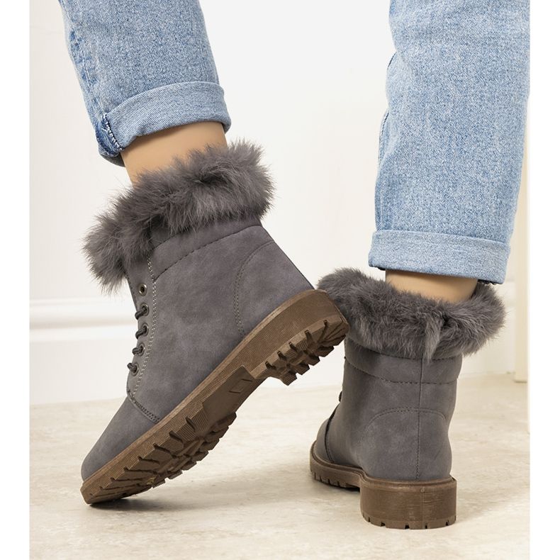 Gray LeBatelier women's insulated boots grey 1