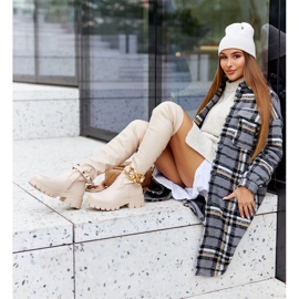 High Boots With A Decorative Beige Masha Element 2