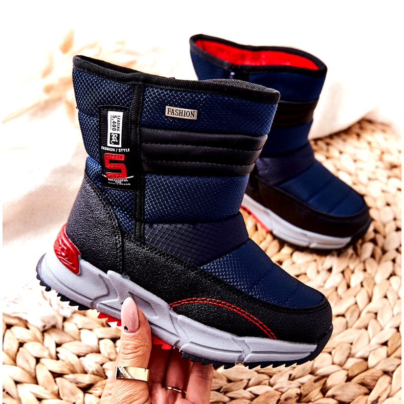 PJ2 Children's Warm High Snow Boots Navy Blue Leoth black 1 PJ2 Children's Warm High Snow Boots Navy Blue Leoth black 1