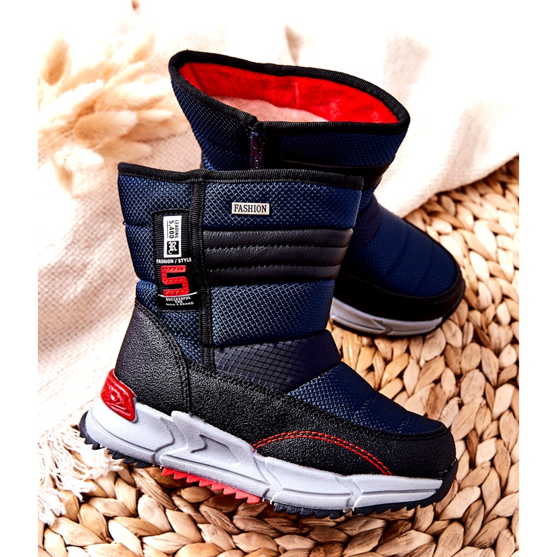 PJ2 Children's Warm High Snow Boots Navy Blue Leoth black 3 PJ2 Children's Warm High Snow Boots Navy Blue Leoth black 3