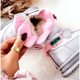 PJ2 Warm Snow Boots Silver Hesiera Boots With Zipper pink 1