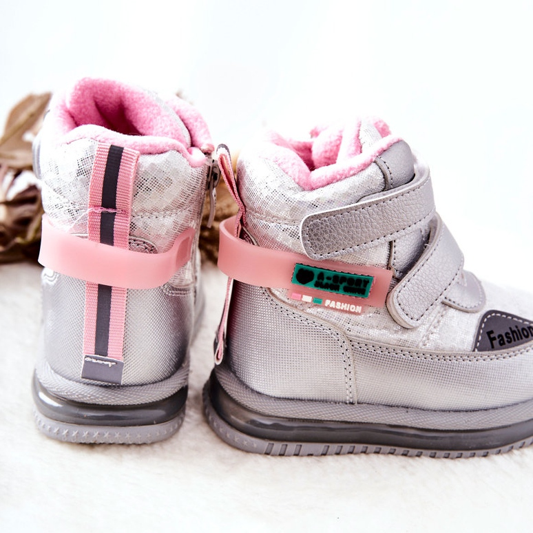 PJ2 Warm Snow Boots Silver Hesiera Boots With Zipper pink 2 PJ2 Warm Snow Boots Silver Hesiera Boots With Zipper pink 2