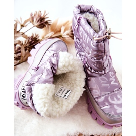 PJ2 Children's Warm Snow Boots With Zipper Violet Cleome purple 1