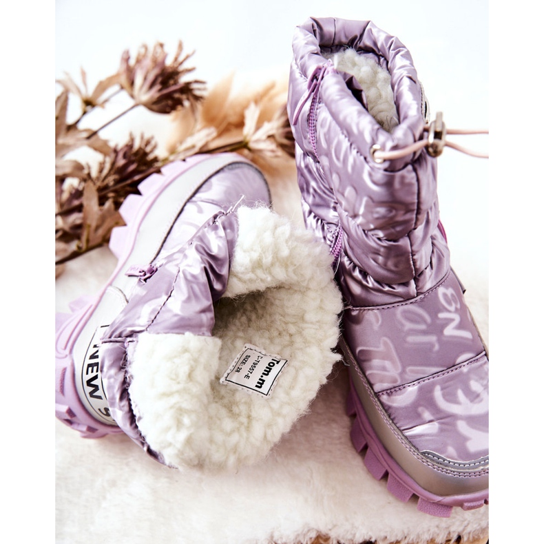 PJ2 Children's Warm Snow Boots With Zipper Violet Cleome 1