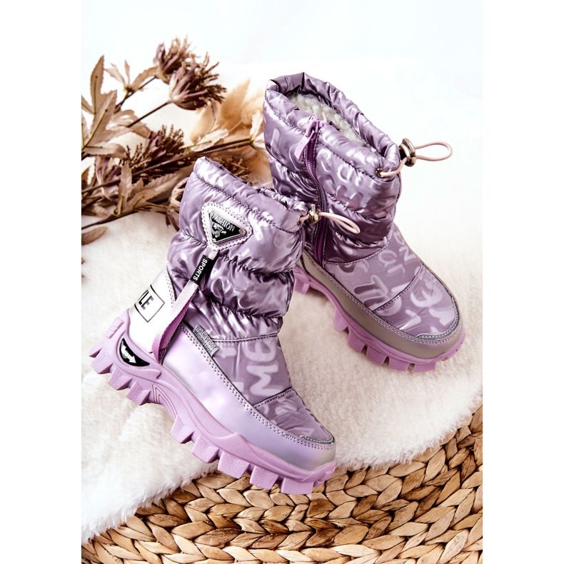 PJ2 Children's Warm Snow Boots With Zipper Violet Cleome 2