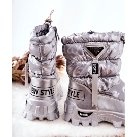 PJ2 Children's Warm Snow Boots On The Silver Cleome Zipper 2