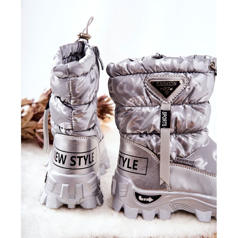 PJ2 Children's Warm Snow Boots On The Silver Cleome Zipper 2