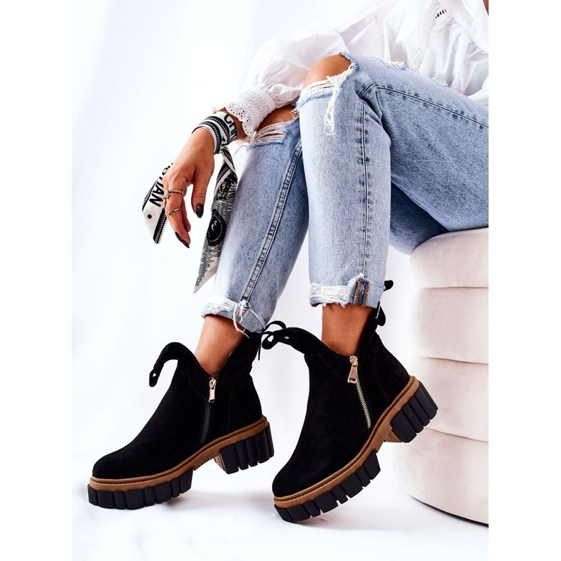 PA2 Black Cadence Warm Boots With A Zip Cut 2