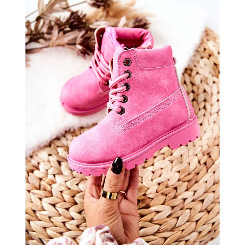 Children's Trappers Boots Pink Milos 2 Children's Trappers Boots Pink Milos 2