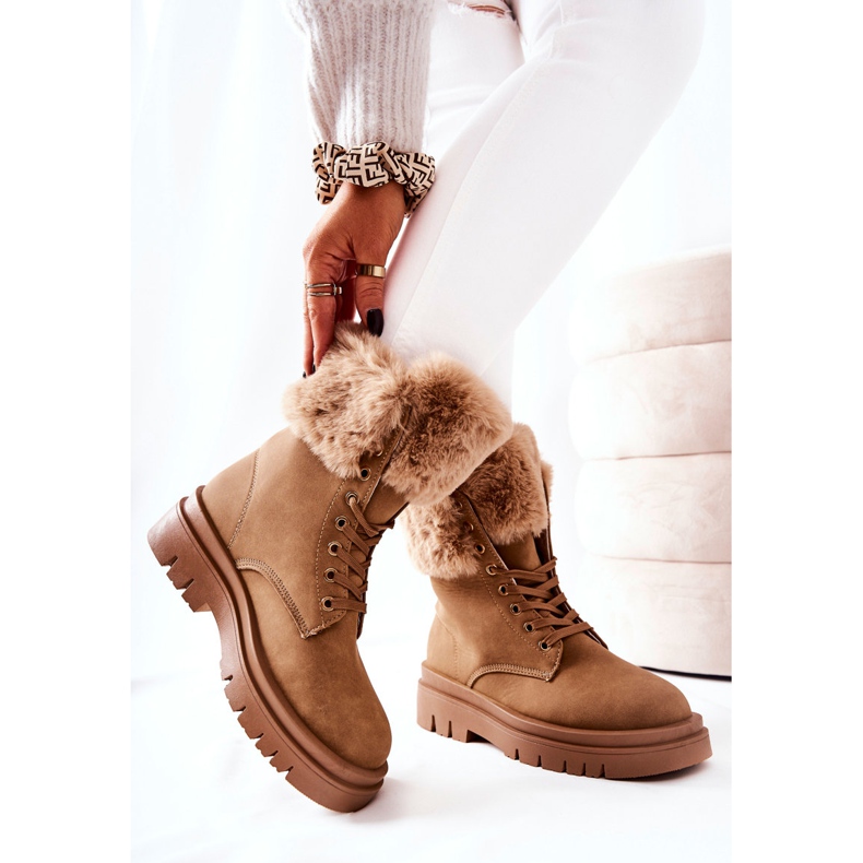 Warm Boots With Fur Beige Farley brown 1 Warm Boots With Fur Beige Farley brown 1