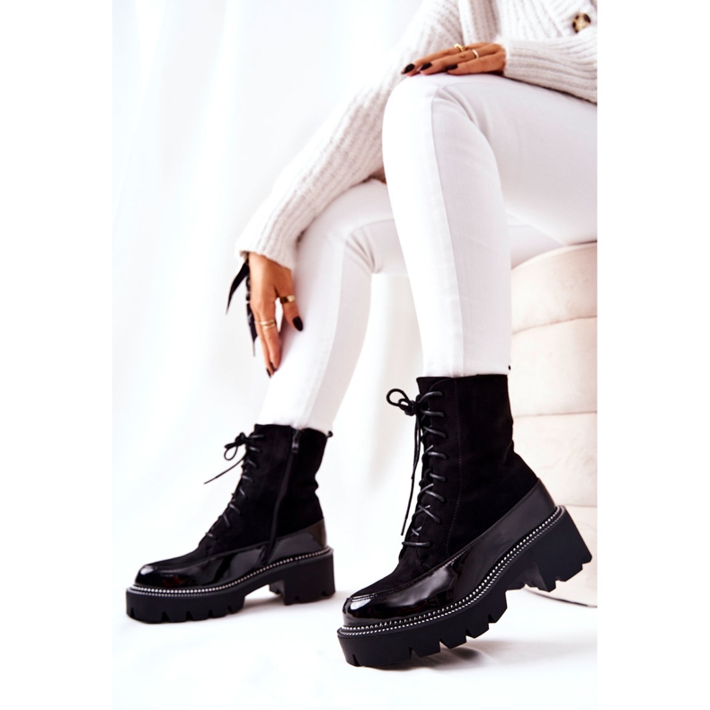 High Boots On Black Solutia Zipper 2