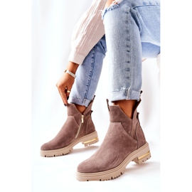 PA2 Warm Boots With A Cut Cappucino Tanya beige 2