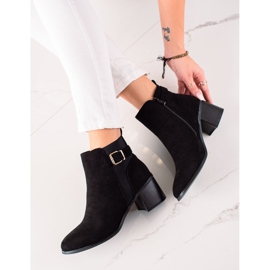 TRENDI Classic suede high-heeled boots black 1