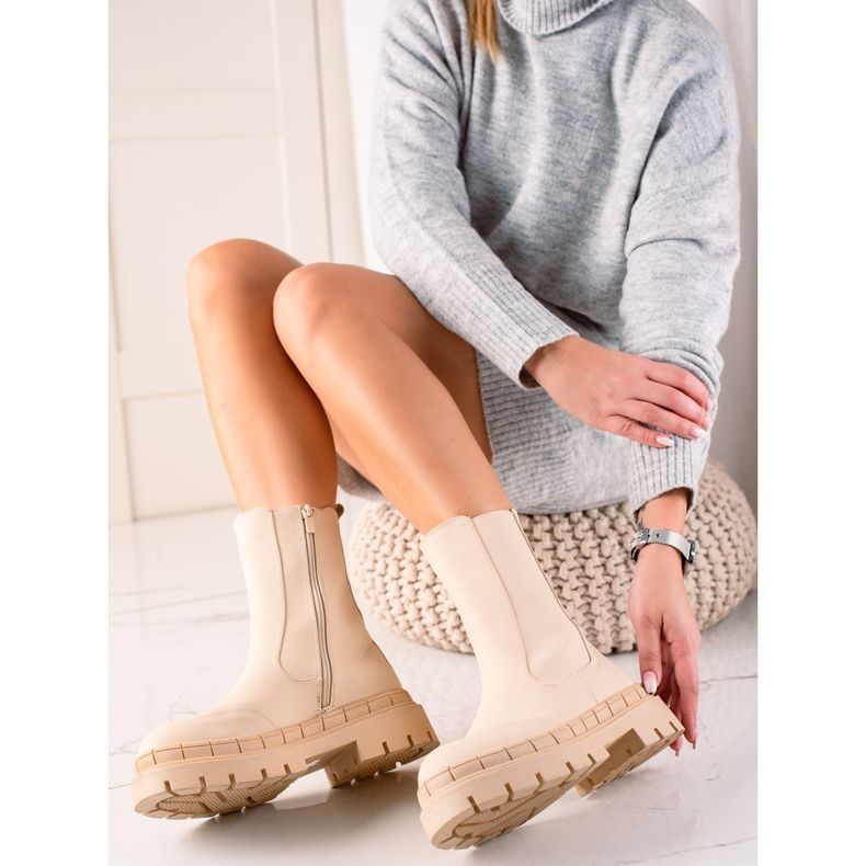 Seastar High Boots With Eco Leather beige 1 Seastar High Boots With Eco Leather beige 1
