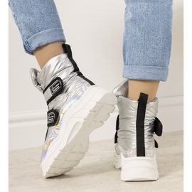 Silver snow boots with Velcro Comforte 1