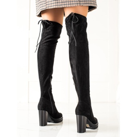 TRENDI High-heeled thigh-high boots black 1