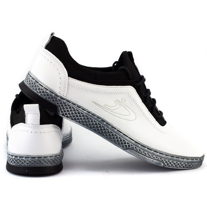 Polbut Men's leather casual shoes K24 white 2