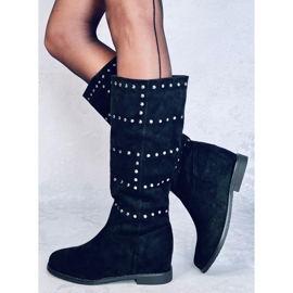 Boots on a hidden Ferto Black wedge 1