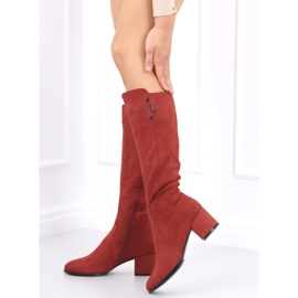 Ritta Purplish Red low-heeled boots 1