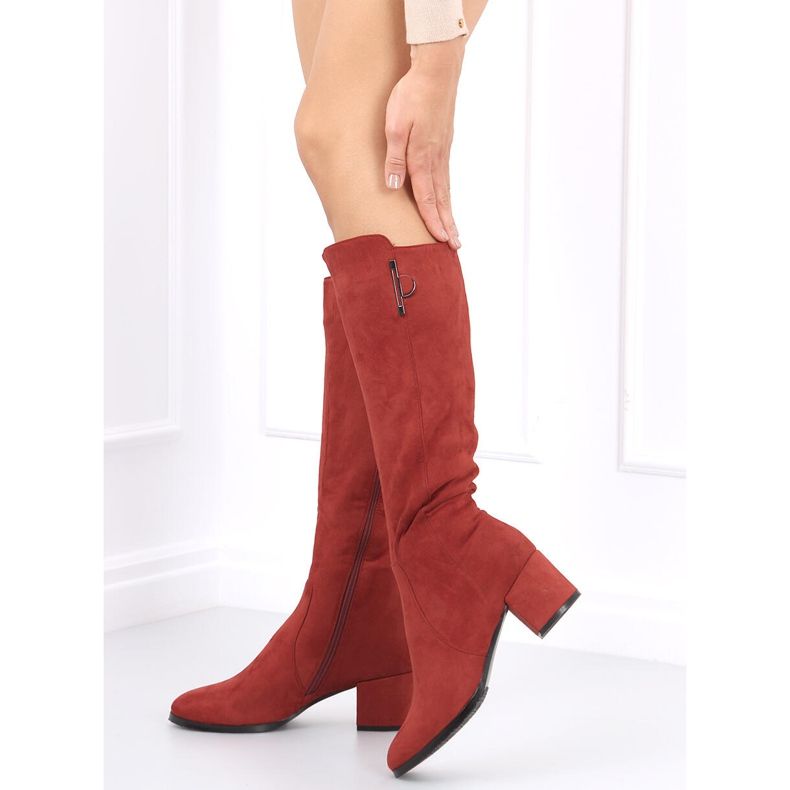 Ritta Purplish Red low-heeled boots 1