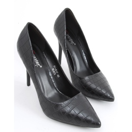 Women's high heels Hanne Black snake skin 1