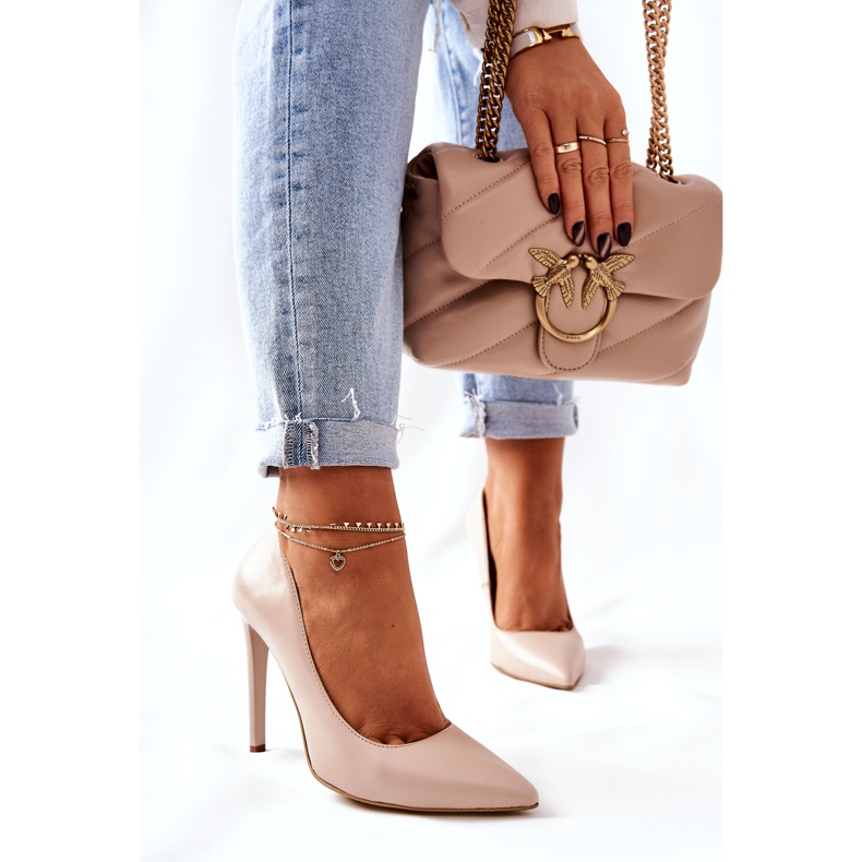 Classic Monnari 0180-015 Beige high heels 1