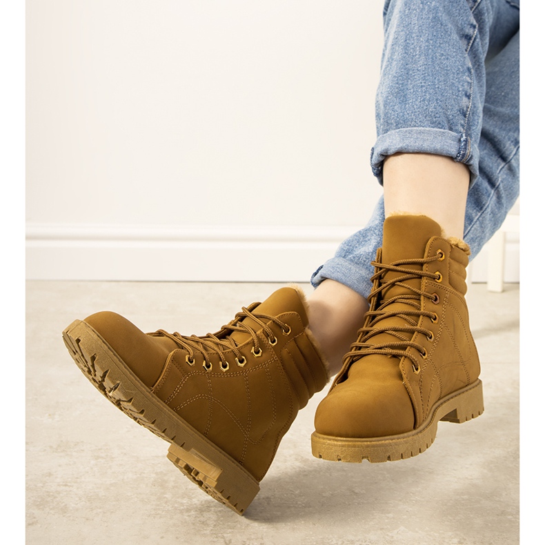 Women's camel insulated Panicucci boots brown 1