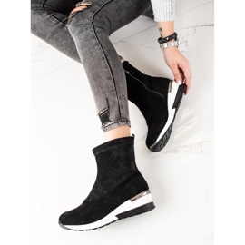 Goodin Leather Wedge Boots black 1