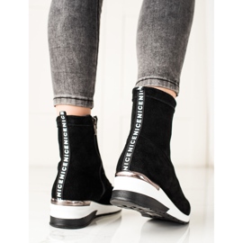 Goodin Leather Wedge Boots black 2