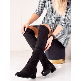 Gogo Low-heeled thigh-high boots black 2