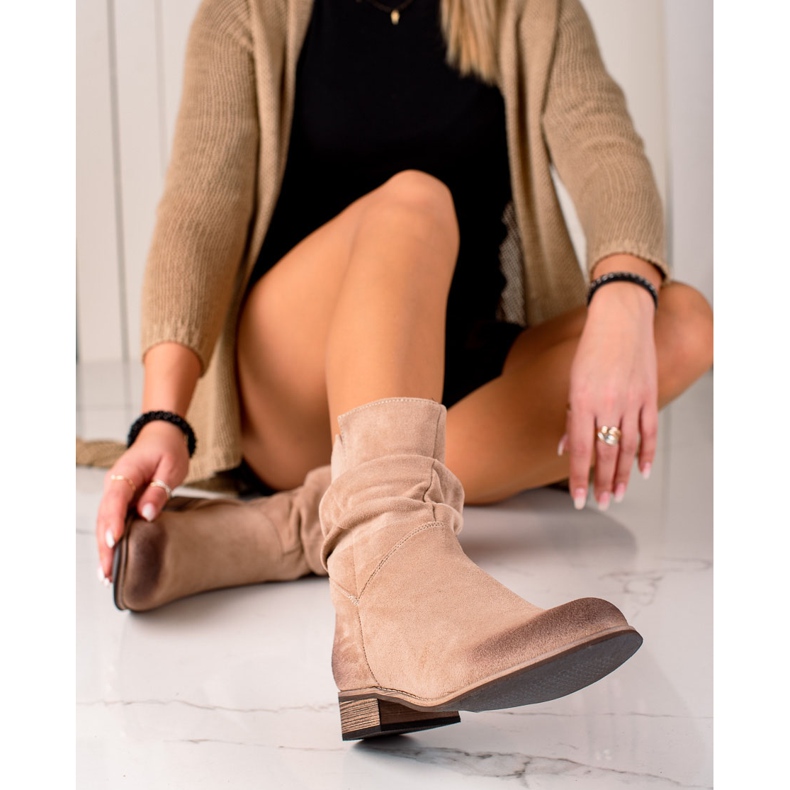 Evento Suede cowboy boots beige 1