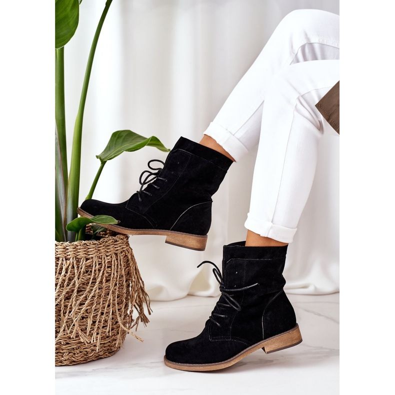 PS1 Black Violetta Black Boots With Double Uppers 2