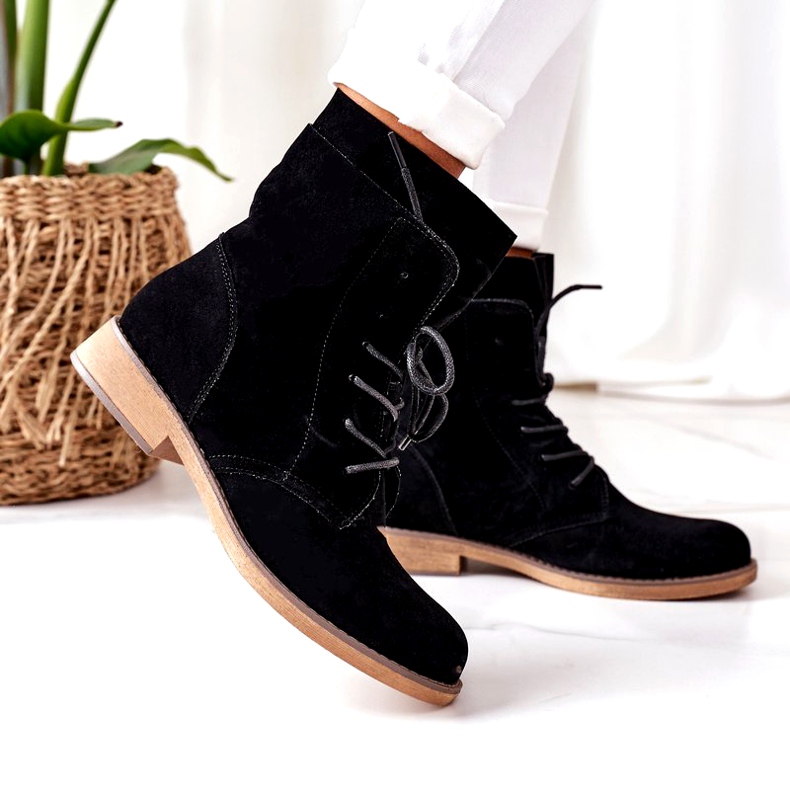 PS1 Black Violetta Black Boots With Double Uppers 3