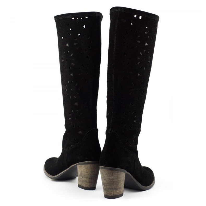 Olivier Black high-heeled openwork boots 3