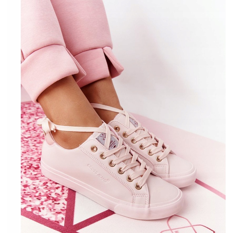 Big Star Women's Eco-Leather Sneakers Cross Jeans HH2R4004C Pink 6