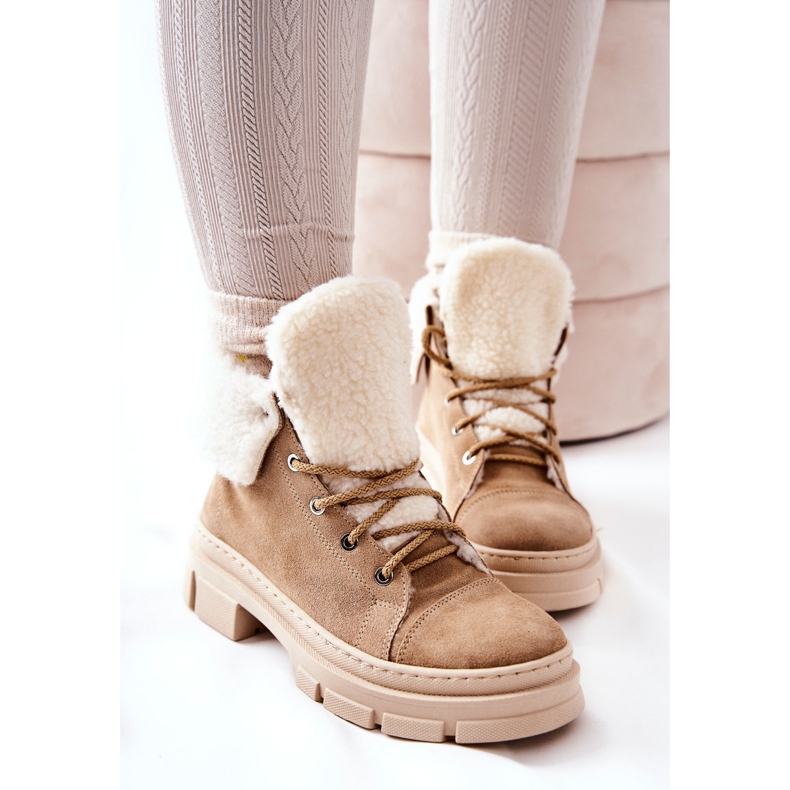 Boots Sneakers Warm Tied Beige Karley 1