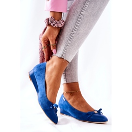 Leather Wedge Pumps Monnari 0590-M12 Blue 2