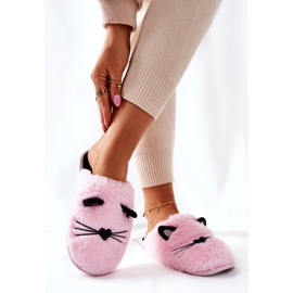 PE1 Soft Slippers Kittens With Pink Distty Ears 2