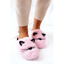 PE1 Soft Slippers Kittens With Pink Distty Ears 1