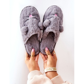 PE1 Soft Mouse Slippers With Gray Luise Ears grey 1
