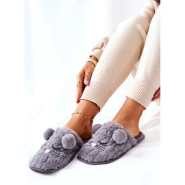 PE1 Soft Mouse Slippers With Gray Luise Ears grey 2