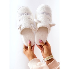 Shiny Kitten Slippers With White Kaisy Ears 1