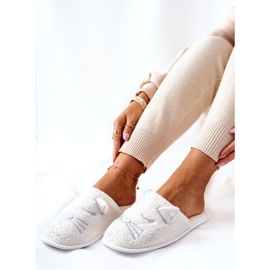 Shiny Kitten Slippers With White Kaisy Ears 2